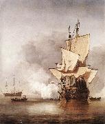 VELDE, Willem van de, the Younger The Cannon Shot we oil painting